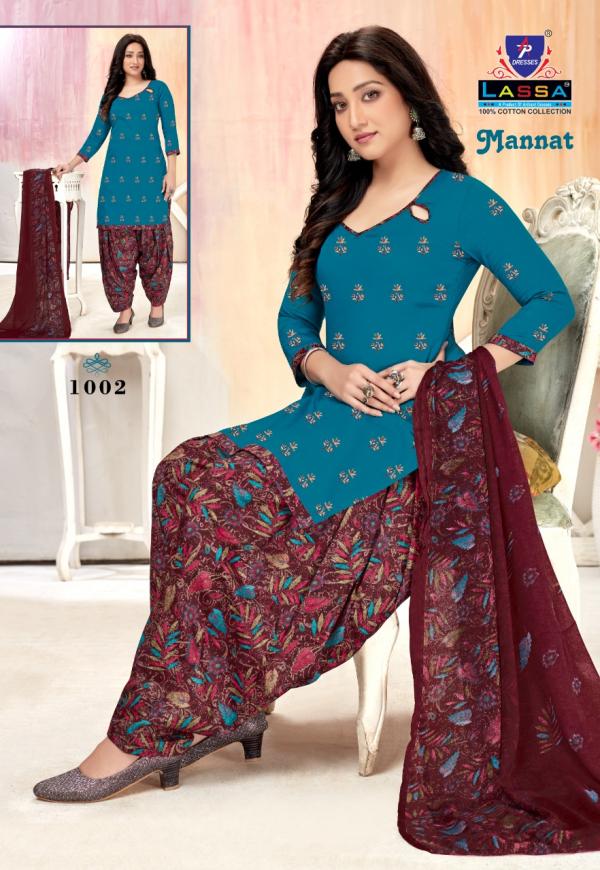 Lassa Mannat Royal Patiyala Cotton Designer Patiyala Dress Material